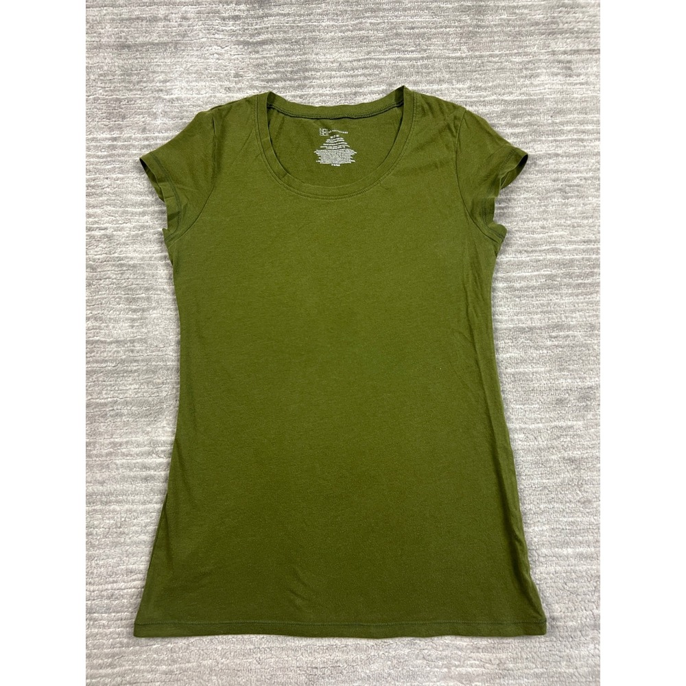 No Boundaries T-Shirt Womens M Olive Green Scoop Neck Short Sleeve Basic Slim